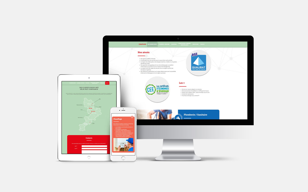 Version responsive site vitrine Société Nouvelle Chapuis