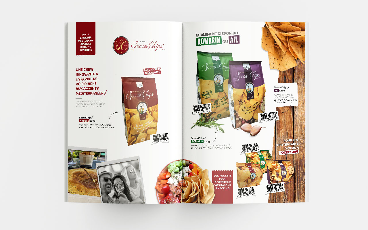 Double page intérieure du catalogue Luc Salsedo – présentation produits